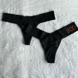 Victoria's Secret Black Thong Panties (set of 2) Size M